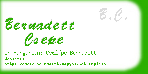 bernadett csepe business card